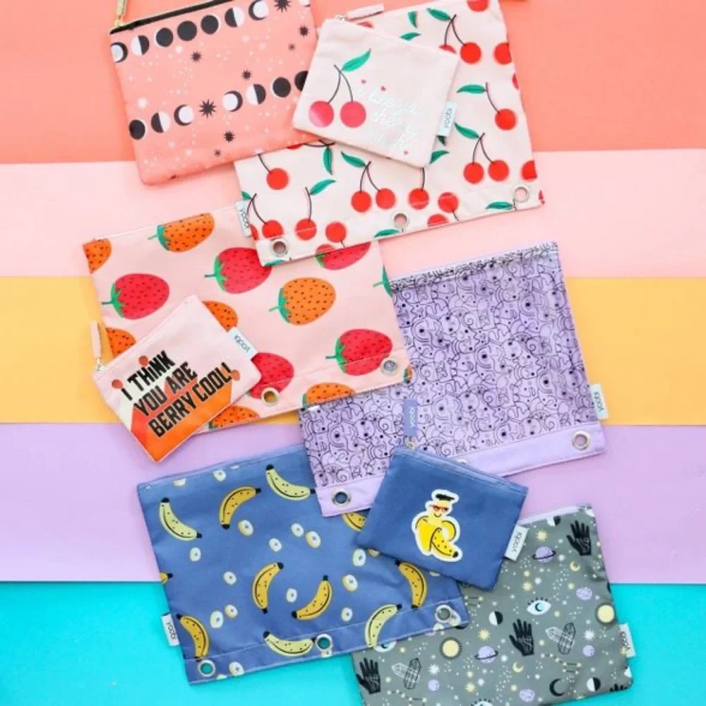 Yoobi Deep Periwinkle & Bananas Case & Coin Pouch